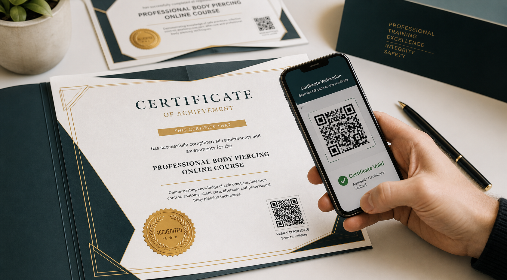 Certificate QR validation concept