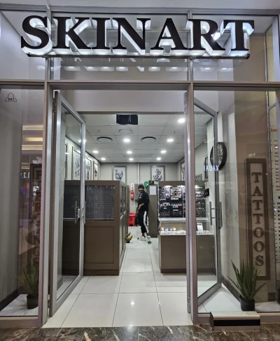Skinart Pavilion studio entrance and interior